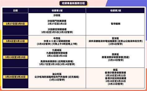 收銀|收銀車日程表（自 2024 年起）